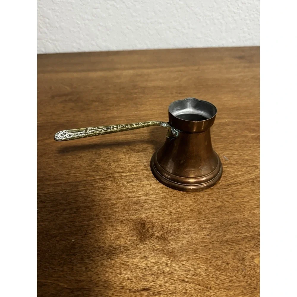 Vintage Sarajevo Art Craft Company Copper  Turkish Coffee Pot Brass Handle